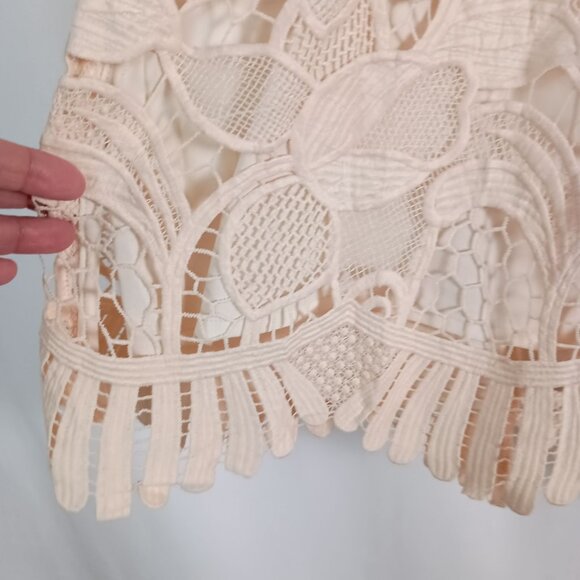 Lovers & Friends Caspian Lace Shift Mini Dress Women’s Size S White $180 - Picture 9 of 9